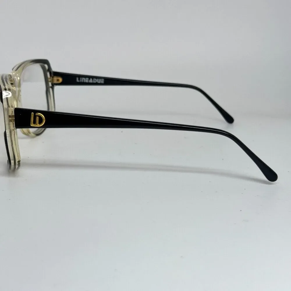 Linea Due Bovesi Design Gold Horn Rim with Black‎ Vintage Rare French H15270